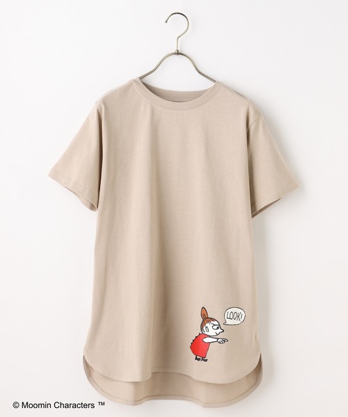 Honeys(ハニーズ)の「ムーミン/ゆるチュニック(Tシャツ/カットソー・レディース・カーキ/ベージュ/スミクロ/オフホワイト/ピンク系その他/ダークブルー・L/LL/M)」の22枚目の写真
