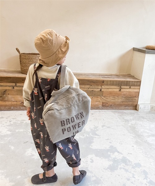 aimoha（アイモハ）の「aimoha-KIDS- 可愛い総柄プリントサロペット（サロペット/オーバーオール・キッズ・ダークグレー/ベージュ・120/90/80/110/100/130）」の6枚目の写真