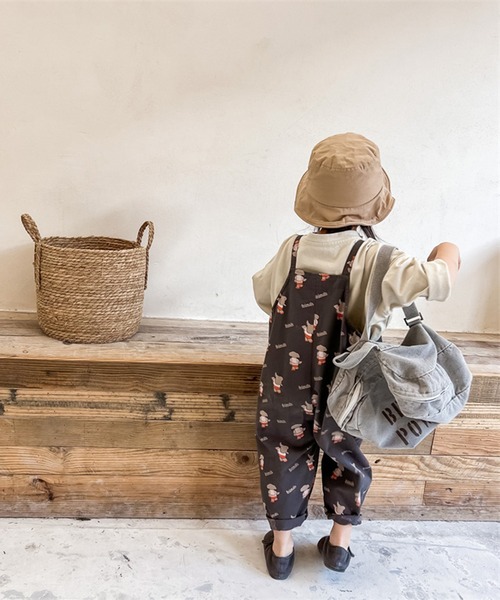 aimoha（アイモハ）の「aimoha-KIDS- 可愛い総柄プリントサロペット（サロペット/オーバーオール・キッズ・ダークグレー/ベージュ・120/90/80/110/100/130）」の9枚目の写真