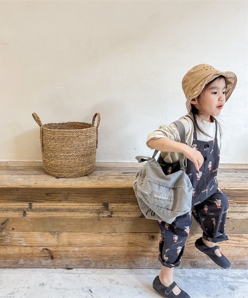 aimoha（アイモハ）の「aimoha-KIDS- 可愛い総柄プリントサロペット（サロペット/オーバーオール・キッズ・ダークグレー/ベージュ・120/90/80/110/100/130）」の10枚目の写真