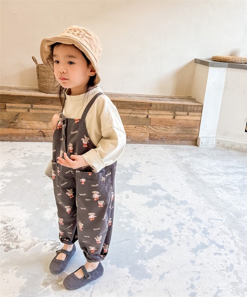 aimoha（アイモハ）の「aimoha-KIDS- 可愛い総柄プリントサロペット（サロペット/オーバーオール・キッズ・ダークグレー/ベージュ・120/90/80/110/100/130）」の11枚目の写真