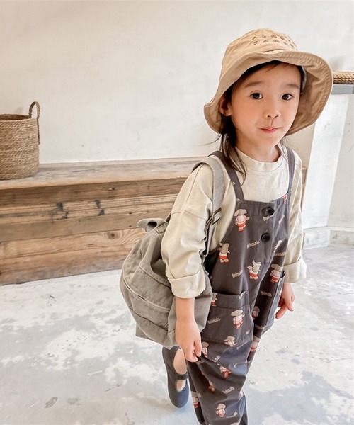 aimoha（アイモハ）の「aimoha-KIDS- 可愛い総柄プリントサロペット（サロペット/オーバーオール・キッズ・ダークグレー/ベージュ・120/90/80/110/100/130）」の12枚目の写真