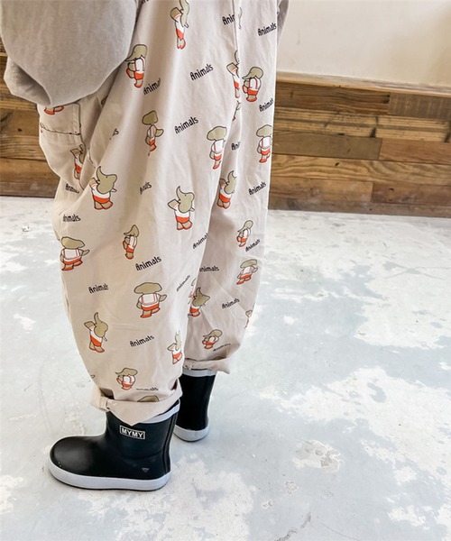 aimoha（アイモハ）の「aimoha-KIDS- 可愛い総柄プリントサロペット（サロペット/オーバーオール・キッズ・ダークグレー/ベージュ・120/90/80/110/100/130）」の18枚目の写真