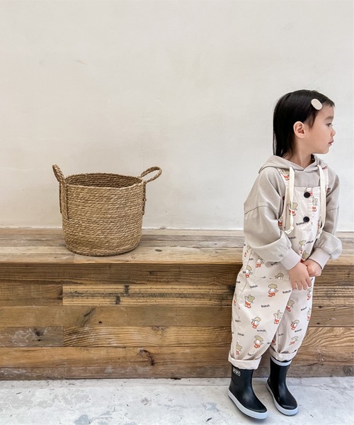 aimoha（アイモハ）の「aimoha-KIDS- 可愛い総柄プリントサロペット（サロペット/オーバーオール・キッズ・ダークグレー/ベージュ・120/90/80/110/100/130）」の19枚目の写真