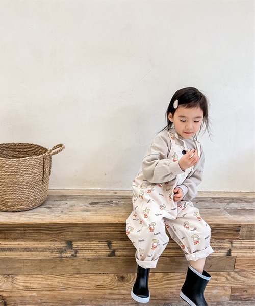 aimoha（アイモハ）の「aimoha-KIDS- 可愛い総柄プリントサロペット（サロペット/オーバーオール・キッズ・ダークグレー/ベージュ・120/90/80/110/100/130）」の20枚目の写真
