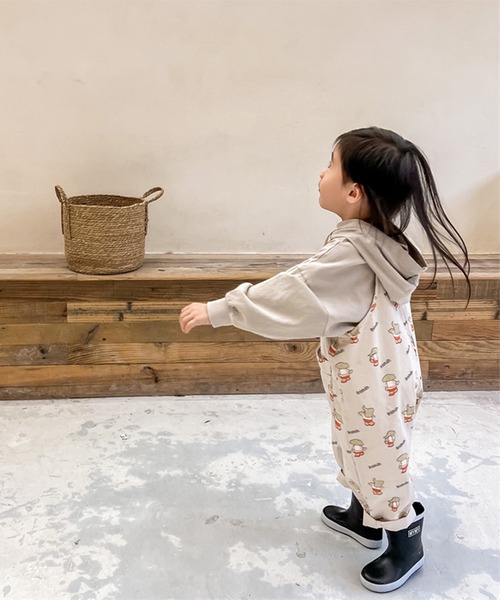 aimoha（アイモハ）の「aimoha-KIDS- 可愛い総柄プリントサロペット（サロペット/オーバーオール・キッズ・ダークグレー/ベージュ・120/90/80/110/100/130）」の21枚目の写真