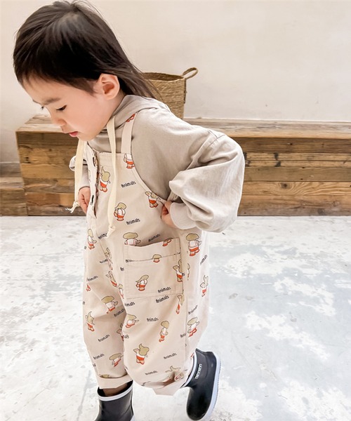 aimoha（アイモハ）の「aimoha-KIDS- 可愛い総柄プリントサロペット（サロペット/オーバーオール・キッズ・ダークグレー/ベージュ・120/90/80/110/100/130）」の22枚目の写真
