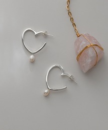 淡水パール ハートピアス【Ria.Jaysmee】