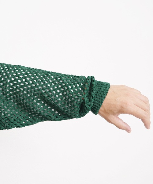 MinoriTY（マイノリティ）の「【MinoriTY】透かし編みカーディガン メッシュトップス 秋服 メンズ カラーカーディガン Tシャツ合わせ（カーディガン/ボレロ・メンズ・ブラック/ブルー/グリーン/マスタード・S/M/L）」の11枚目の写真