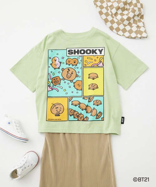 BT21(ビーティーイシビル)の「【KIDS】【BT21】キッズキャラクターTシャツ(Tシャツ/カットソー・キッズ・ホワイト系その他/ホワイト/グリーン系その他2/ピンク系その他/グリーン/ピンク/グリーン系その他・140/120/130)」の4枚目の写真
