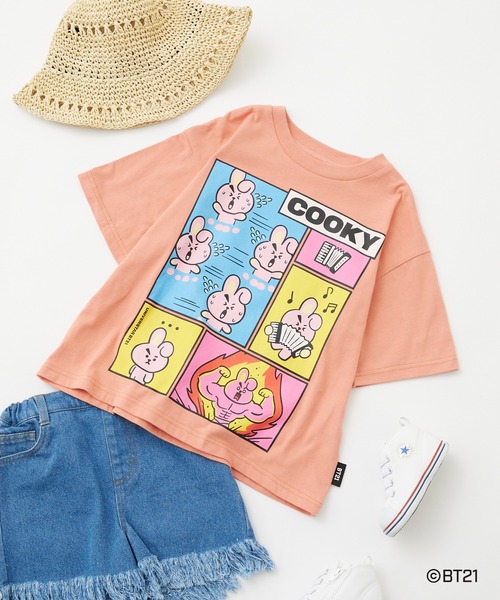 BT21(ビーティーイシビル)の「【KIDS】【BT21】キッズキャラクターTシャツ(Tシャツ/カットソー・キッズ・ホワイト系その他/ホワイト/グリーン系その他2/ピンク系その他/グリーン/ピンク/グリーン系その他・140/120/130)」の7枚目の写真