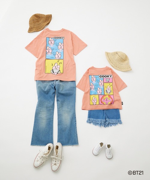 BT21(ビーティーイシビル)の「【KIDS】【BT21】キッズキャラクターTシャツ(Tシャツ/カットソー・キッズ・ホワイト系その他/ホワイト/グリーン系その他2/ピンク系その他/グリーン/ピンク/グリーン系その他・140/120/130)」の9枚目の写真