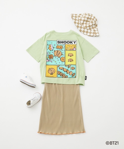 BT21(ビーティーイシビル)の「【KIDS】【BT21】キッズキャラクターTシャツ(Tシャツ/カットソー・キッズ・ホワイト系その他/ホワイト/グリーン系その他2/ピンク系その他/グリーン/ピンク/グリーン系その他・140/120/130)」の15枚目の写真
