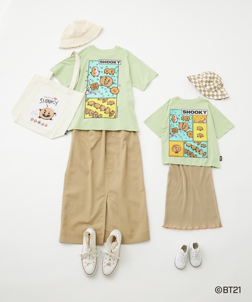 BT21(ビーティーイシビル)の「【KIDS】【BT21】キッズキャラクターTシャツ(Tシャツ/カットソー・キッズ・ホワイト系その他/ホワイト/グリーン系その他2/ピンク系その他/グリーン/ピンク/グリーン系その他・140/120/130)」の16枚目の写真