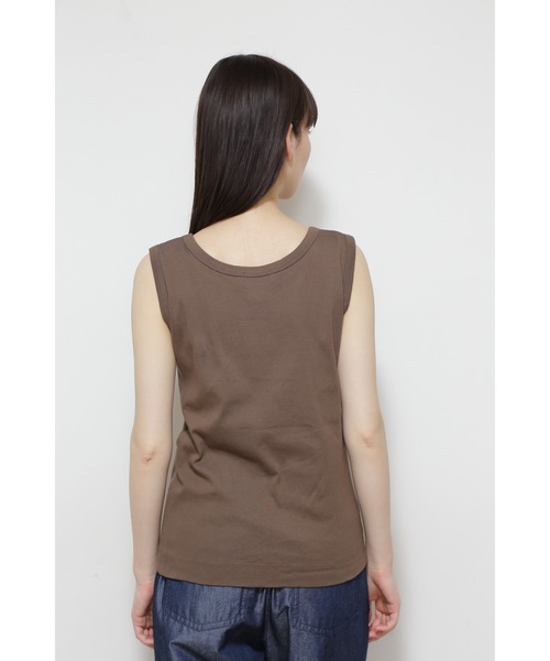 human woman（ヒューマンウーマン）の「◆オーガニックコットンベアテレコタンクトップ（タンクトップ・レディース・ホワイト/ベージュ/ブラウン/パープル/ブルー/ライトグリーン/オレンジ/ホワイト系その他/グレー系その他/グリーン/ブラック/ブラウン系その他・MEDIUM）」の17枚目の写真