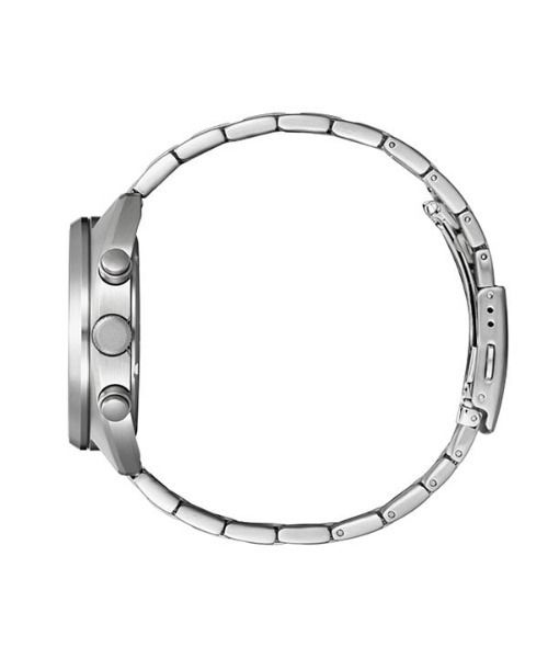 RECORD LABEL(レコードレーベル)の「RECORD LABEL Standard Style+ ソーラー クロノグラフ(アナログ腕時計・メンズ・ブラック×シルバー/ブルー・ONE SIZE)」の5枚目の写真