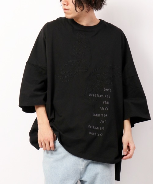 RE730（アールイーセブンサーティー）の「RE730 モンスターシルエット半袖Tシャツ（Tシャツ/カットソー・メンズ・ブラック/グレー/オフホワイト/イエロー/ホワイト系その他/ブラック系その他/グレー系その他/イエロー系その他/ホワイト系その他2/ホワイト系その他3/ホワイト系その他4/ホワイト系その他5/ホワイト系その他6/ブラック系その他2/ブラック系その他3/ブラック系その他4/ブラック系その他5/ブラック系その他6/グレー系その他2/グレー系その他3・M/L）」の14枚目の写真