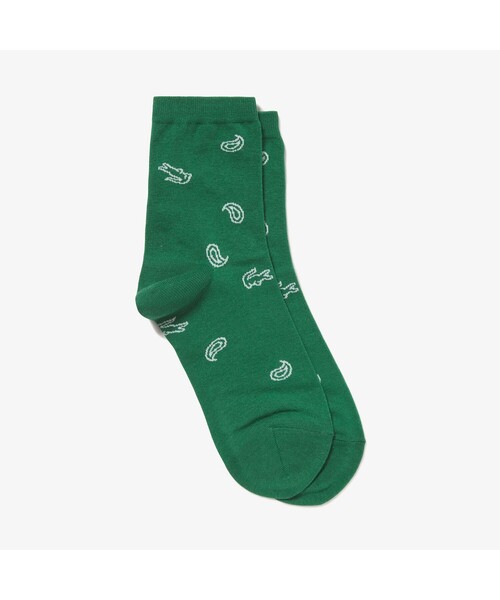 LACOSTE(ラコステ)の「クロック&ペイズリー総柄ショートソックス(ソックス/靴下・レディース・チャコールグレー/グレー/グリーン・24.0cm)」の3枚目の写真