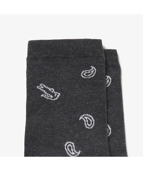 LACOSTE(ラコステ)の「クロック&ペイズリー総柄ショートソックス(ソックス/靴下・レディース・チャコールグレー/グレー/グリーン・24.0cm)」の4枚目の写真
