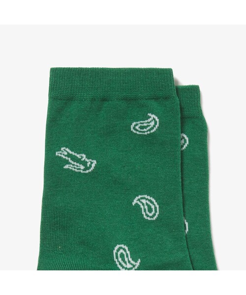 LACOSTE(ラコステ)の「クロック&ペイズリー総柄ショートソックス(ソックス/靴下・レディース・チャコールグレー/グレー/グリーン・24.0cm)」の6枚目の写真