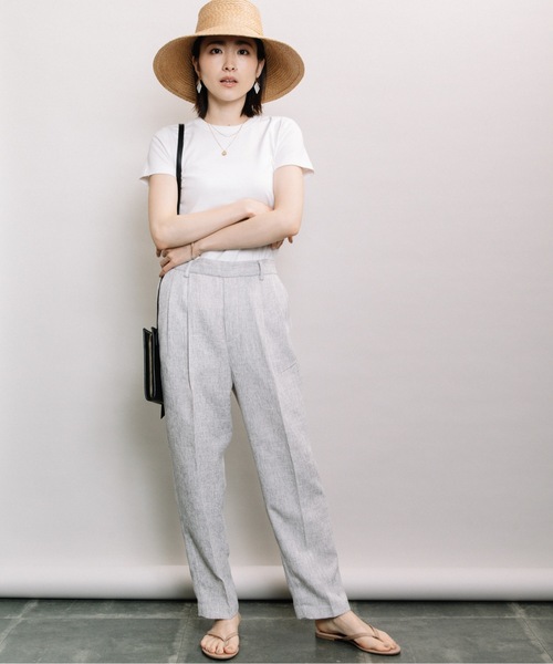 ELVENCE DEUX(エルベンスドゥ)の「ツイードタックテーパード(その他パンツ・レディース・ベージュ/グレー/ライム・SMALL/MEDIUM)」の4枚目の写真