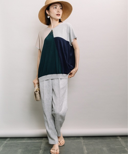 ELVENCE DEUX(エルベンスドゥ)の「ツイードタックテーパード(その他パンツ・レディース・ベージュ/グレー/ライム・SMALL/MEDIUM)」の13枚目の写真