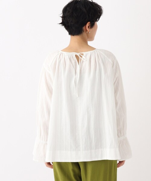 OPAQUE.CLIP（オペークドットクリップ）の「◆【C】コットンドビーストライプ ピンタックデザインブラウス（シャツ/ブラウス・レディース・ホワイト系/ブラック/ライトブルー・00）」の8枚目の写真