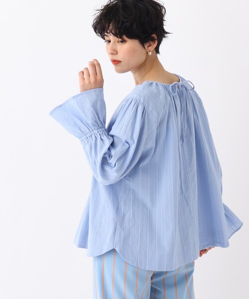 OPAQUE.CLIP（オペークドットクリップ）の「◆【C】コットンドビーストライプ ピンタックデザインブラウス（シャツ/ブラウス・レディース・ホワイト系/ブラック/ライトブルー・00）」の18枚目の写真