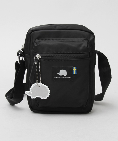 SCANDINAVIAN FOREST(スカンジナビアン・フォレスト)の「撥水 ナイロン スクエア ミニショルダーバッグ / ボックス型 / ハリネズミ(ショルダーバッグ・レディース・ブラック/グレー・FREE)」の5枚目の写真