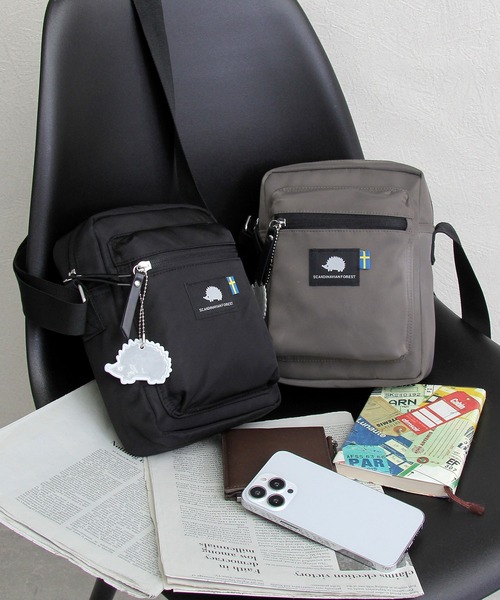 SCANDINAVIAN FOREST(スカンジナビアン・フォレスト)の「撥水 ナイロン スクエア ミニショルダーバッグ / ボックス型 / ハリネズミ(ショルダーバッグ・レディース・ブラック/グレー・FREE)」の17枚目の写真