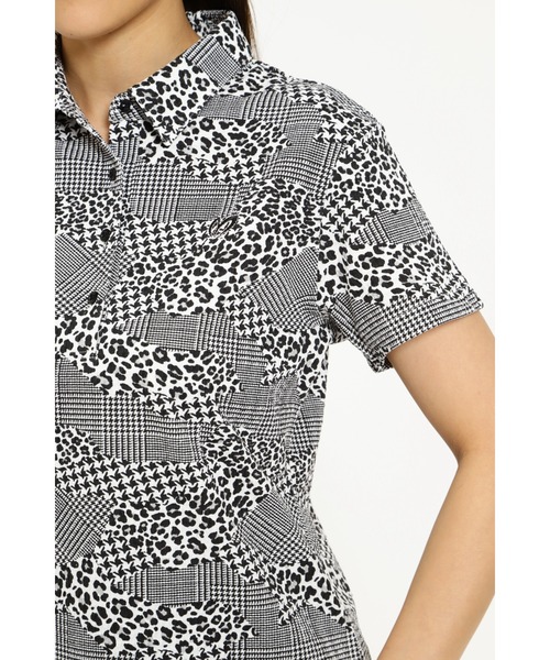 MASTER BUNNY EDITION(マスターバニーエディション)の「【MASTER BUNNY EDITION】格子サッカープリント 半袖カットソープルオーバー(ポロシャツ・レディース・ブラック/ベージュ・LARGE/MEDIUM)」の13枚目の写真