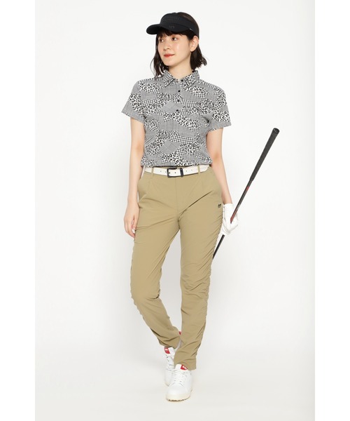 MASTER BUNNY EDITION(マスターバニーエディション)の「【MASTER BUNNY EDITION】格子サッカープリント 半袖カットソープルオーバー(ポロシャツ・レディース・ブラック/ベージュ・LARGE/MEDIUM)」の7枚目の写真