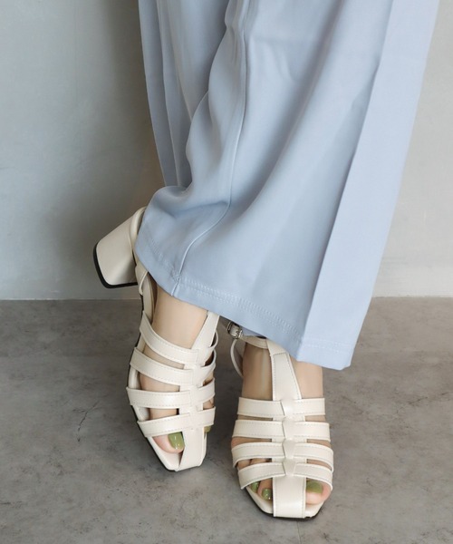 FELICITAS タンゴシューズ　ヒールサンダル シューギャラリーオオタ SHOE GALLERY OTA クロスデザインヒール