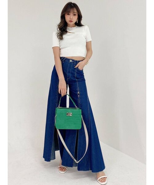 GYDA（ジェイダ）の「デコルテオープンリブニットトップス（ニット/セーター・レディース・ブラック/グリーン/オフホワイト・FREE）」の13枚目の写真