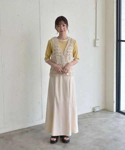 RETRO GIRL（レトロガール）の「クロシェベスト（ベスト・レディース・ブラウン/オフホワイト/グリーン・FREE）」の7枚目の写真