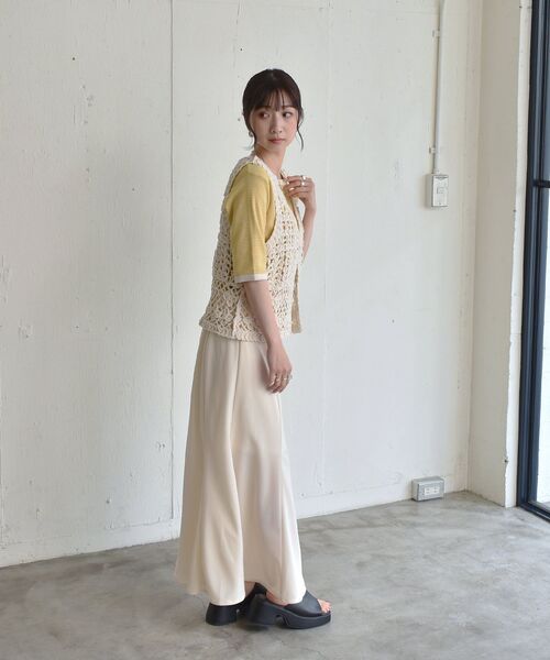 RETRO GIRL（レトロガール）の「クロシェベスト（ベスト・レディース・ブラウン/オフホワイト/グリーン・FREE）」の8枚目の写真