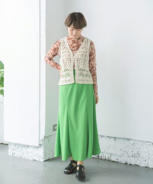 RETRO GIRL（レトロガール）の「クロシェベスト（ベスト・レディース・ブラウン/オフホワイト/グリーン・FREE）」の11枚目の写真