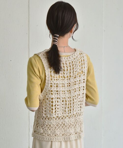 RETRO GIRL（レトロガール）の「クロシェベスト（ベスト・レディース・ブラウン/オフホワイト/グリーン・FREE）」の17枚目の写真