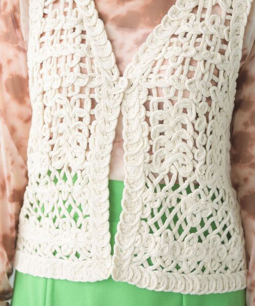 RETRO GIRL（レトロガール）の「クロシェベスト（ベスト・レディース・ブラウン/オフホワイト/グリーン・FREE）」の19枚目の写真