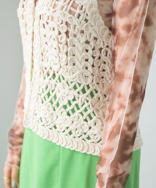 RETRO GIRL（レトロガール）の「クロシェベスト（ベスト・レディース・ブラウン/オフホワイト/グリーン・FREE）」の20枚目の写真