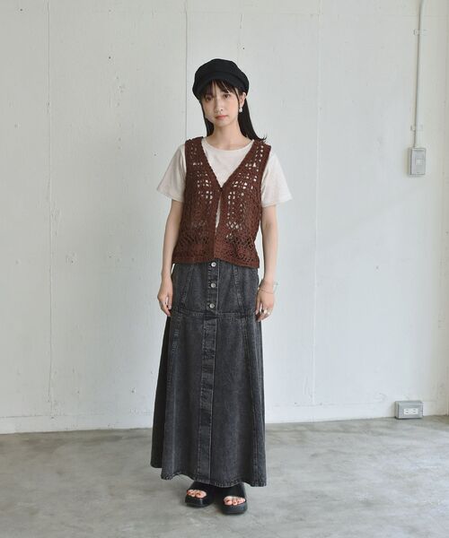 RETRO GIRL（レトロガール）の「クロシェベスト（ベスト・レディース・ブラウン/オフホワイト/グリーン・FREE）」の22枚目の写真