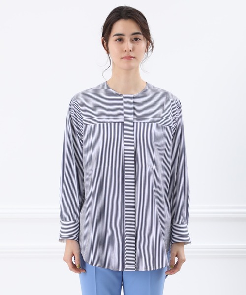 Luftrobe(ルフトローブ)の「《Luftrobe》クルーネックチュニックブラウス(シャツ/ブラウス・レディース・ネイビー・9号/7号)」の4枚目の写真