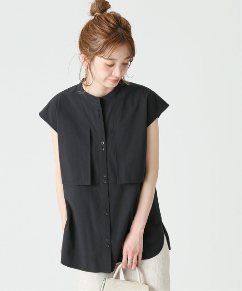 B.C STOCK（ベーセーストック）の「C/Rレイヤードチュニックブラウス（シャツ/ブラウス・レディース・ホワイト/ブラック/グリーン・FREE）」の14枚目の写真