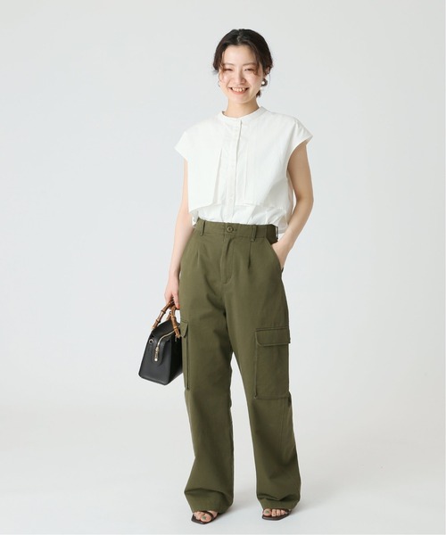 B.C STOCK（ベーセーストック）の「C/Rレイヤードチュニックブラウス（シャツ/ブラウス・レディース・ホワイト/ブラック/グリーン・FREE）」の4枚目の写真