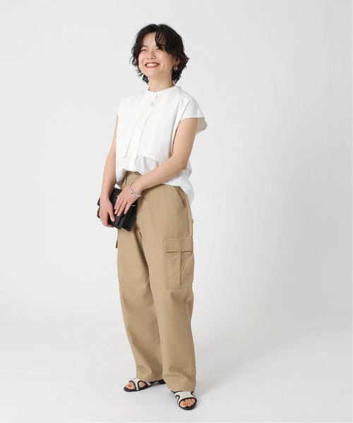 B.C STOCK（ベーセーストック）の「C/Rレイヤードチュニックブラウス（シャツ/ブラウス・レディース・ホワイト/ブラック/グリーン・FREE）」の9枚目の写真