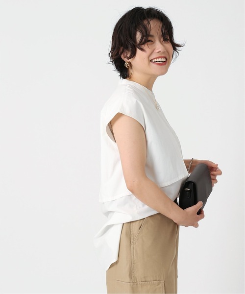 B.C STOCK（ベーセーストック）の「C/Rレイヤードチュニックブラウス（シャツ/ブラウス・レディース・ホワイト/ブラック/グリーン・FREE）」の12枚目の写真