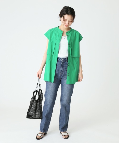 B.C STOCK（ベーセーストック）の「C/Rレイヤードチュニックブラウス（シャツ/ブラウス・レディース・ホワイト/ブラック/グリーン・FREE）」の18枚目の写真