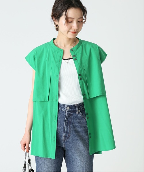 B.C STOCK（ベーセーストック）の「C/Rレイヤードチュニックブラウス（シャツ/ブラウス・レディース・ホワイト/ブラック/グリーン・FREE）」の19枚目の写真