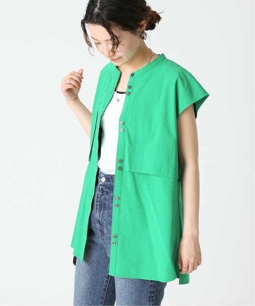 B.C STOCK（ベーセーストック）の「C/Rレイヤードチュニックブラウス（シャツ/ブラウス・レディース・ホワイト/ブラック/グリーン・FREE）」の20枚目の写真