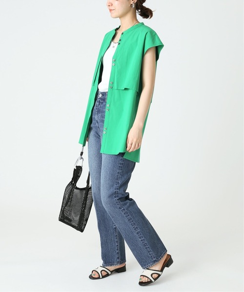 B.C STOCK（ベーセーストック）の「C/Rレイヤードチュニックブラウス（シャツ/ブラウス・レディース・ホワイト/ブラック/グリーン・FREE）」の21枚目の写真